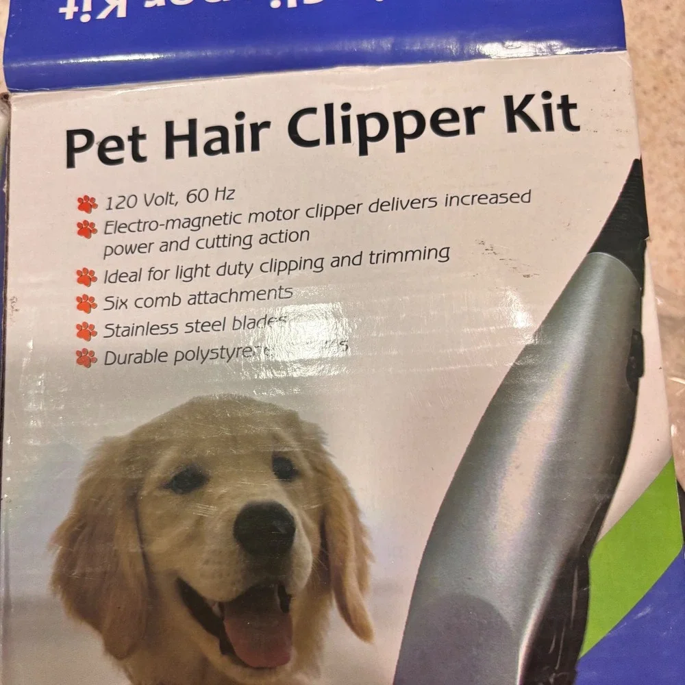 Pet Hair Clipper Kit Electric Dog Cat Grooming Trimmer Set with 6‎ Attachments